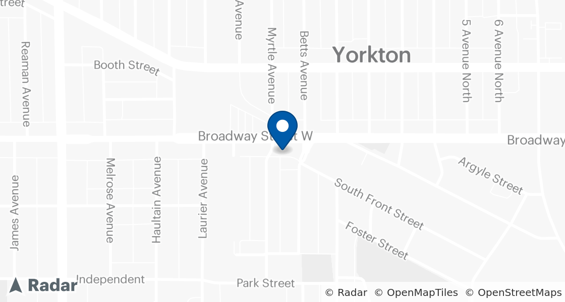 Carte de l'emplacement de Dairy Queen:: 34 West Broadway, Yorkton, SK, S3N 0L4